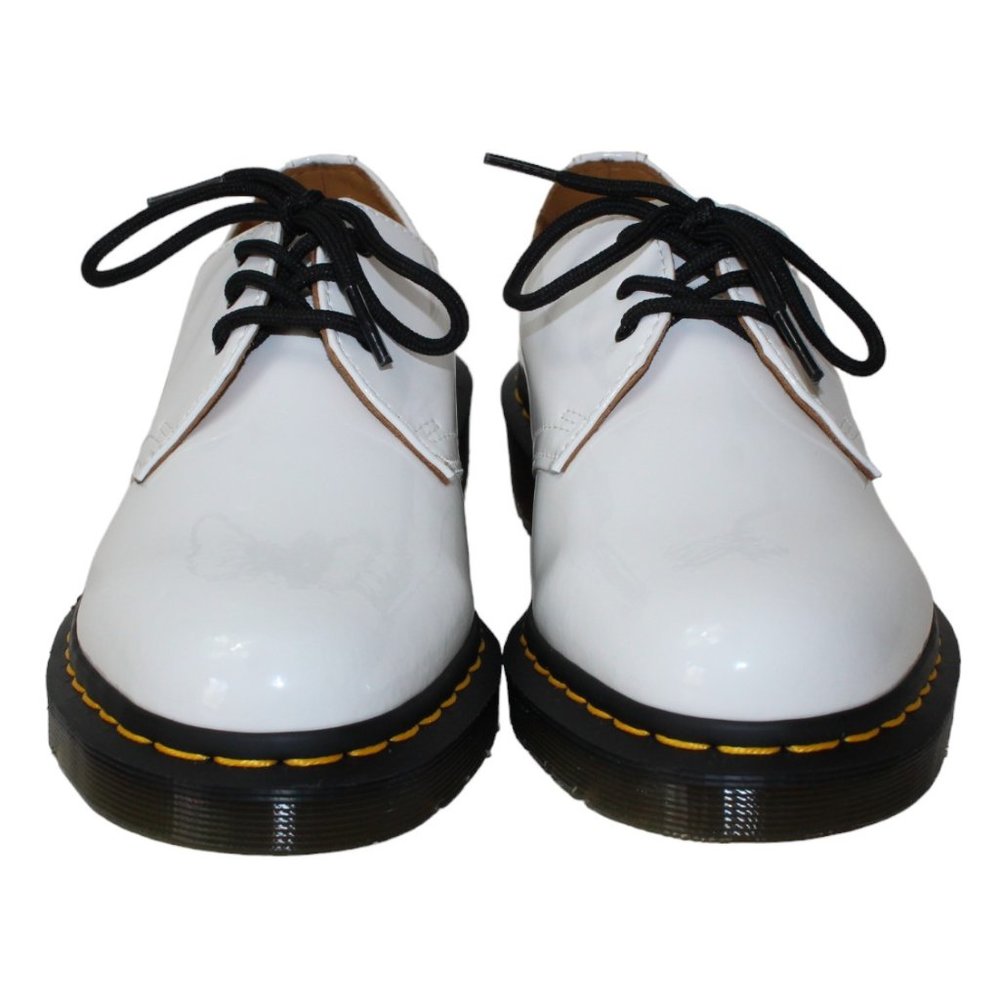 Dr. Martens Lamper Polished White Leather Oxfords Women's 10 NEW!